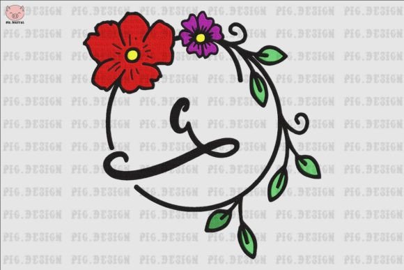 Flower Font C Review: Boutique Embroidery Design for Apparel