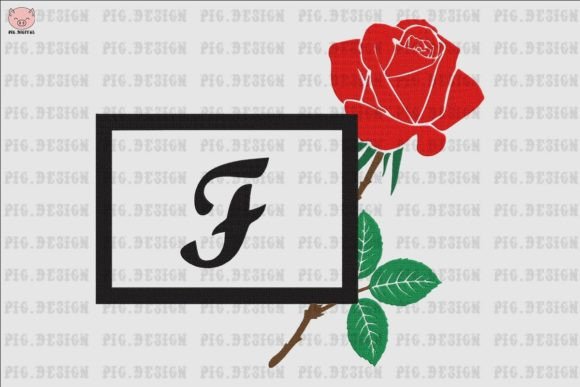 Rose Font F: The Sweetest Embroidered Gift Accent